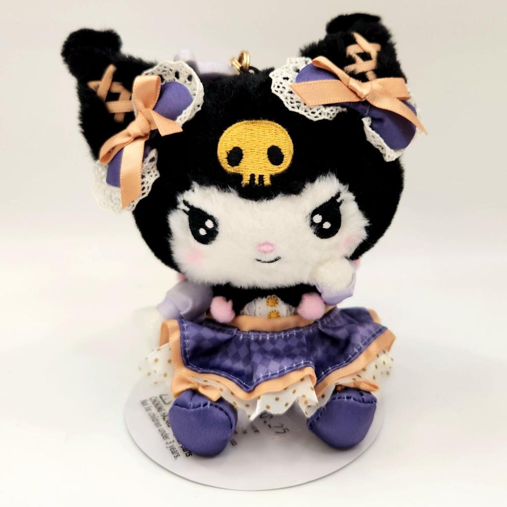 Kuromi GOLD RIBBON Mascot Plush Keychain