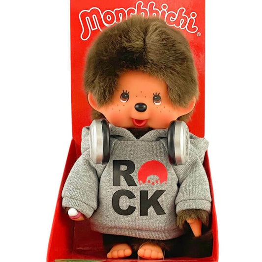 Monchhichi - ROCK Hoodie Boy with Headset 8” Plush