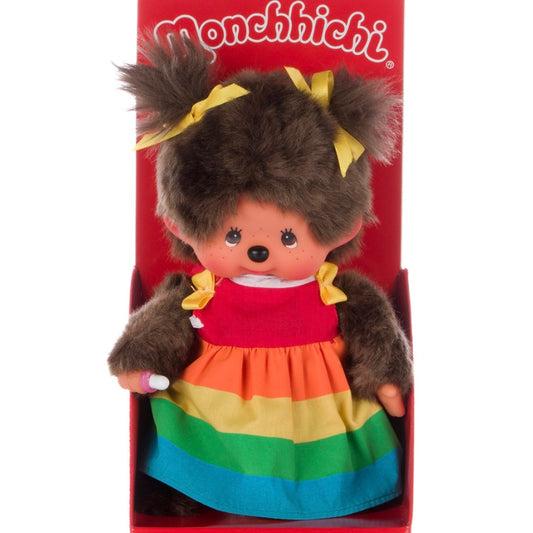 Monchhichi - Girl in Rainbow Dress 8” Plush