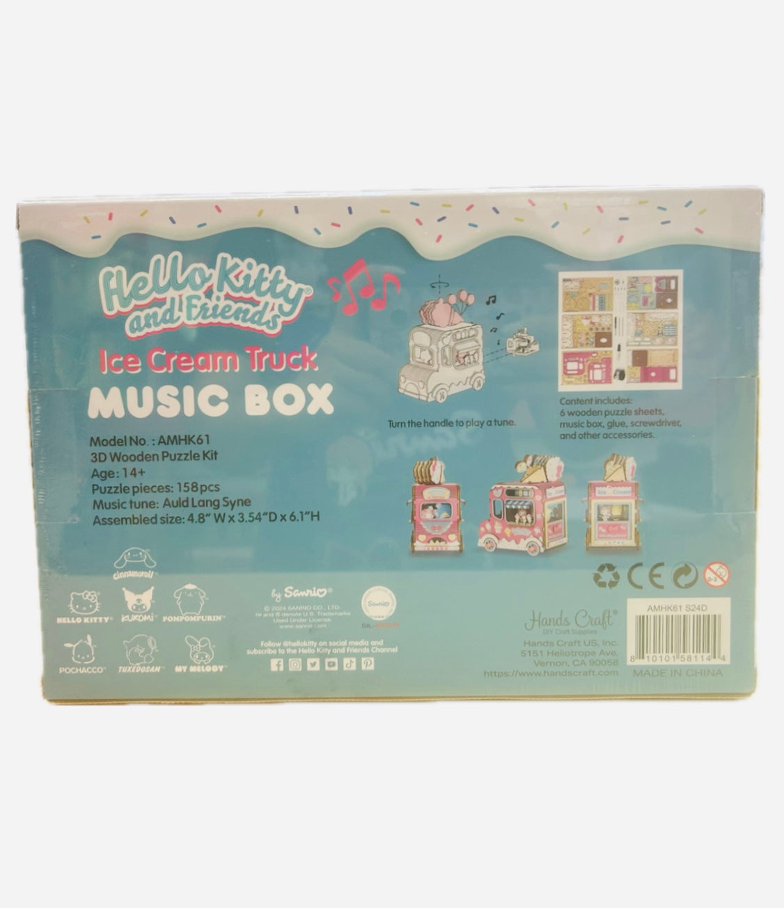 Hello Kitty 3D Wooden Puzzle Music Box - Ice Cream Truck