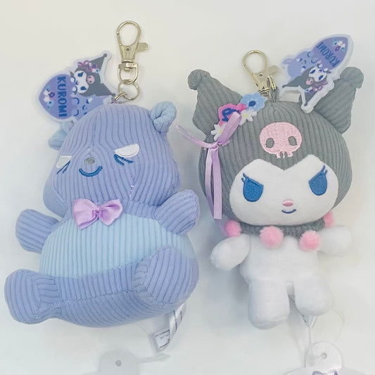 Kuromi & Baku HEART FLORAL Mascot Plush