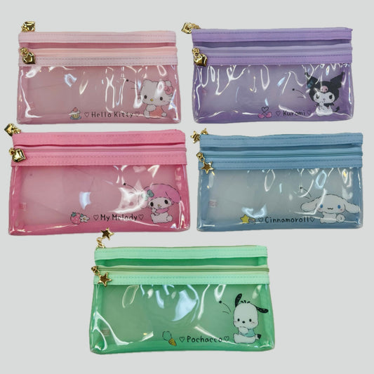 Sanrio 2-Zipper FLAT Pen Pouch