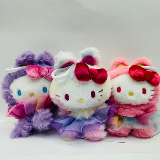 Hello Kitty RAINBOW BUNNY Mascot Clip-On