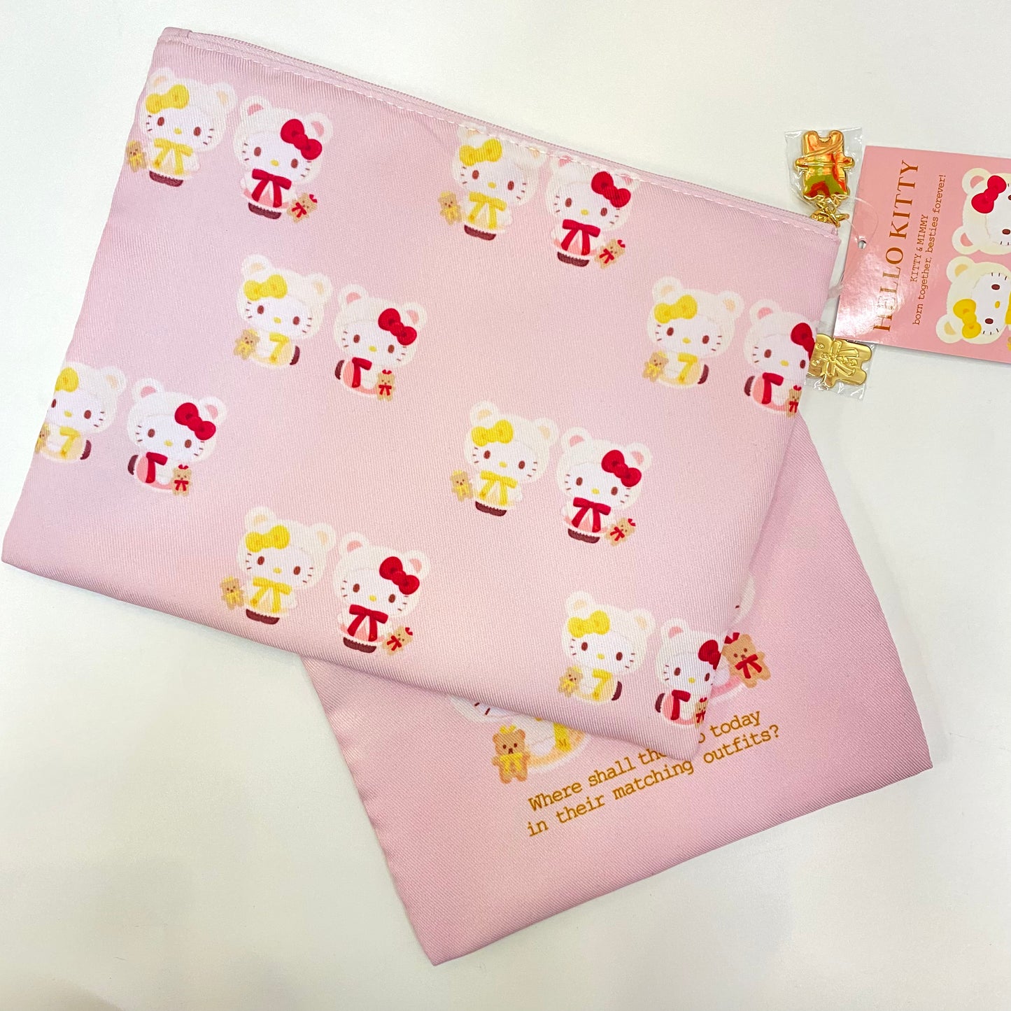 Hello Kitty & Mimmy CAPE KT 2pc Flat Pouch