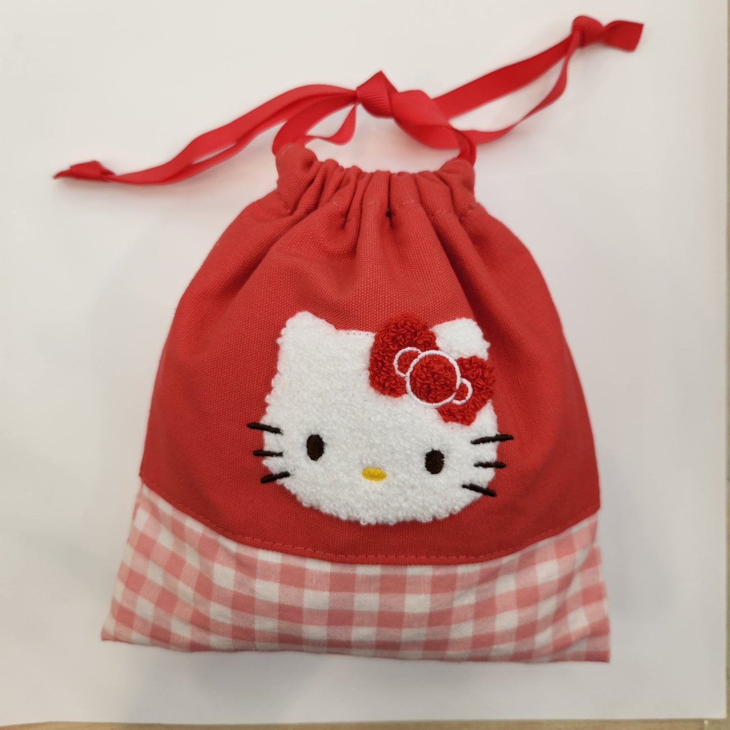 Sanrio CHENILLE GINGHAM Drawstring Bag