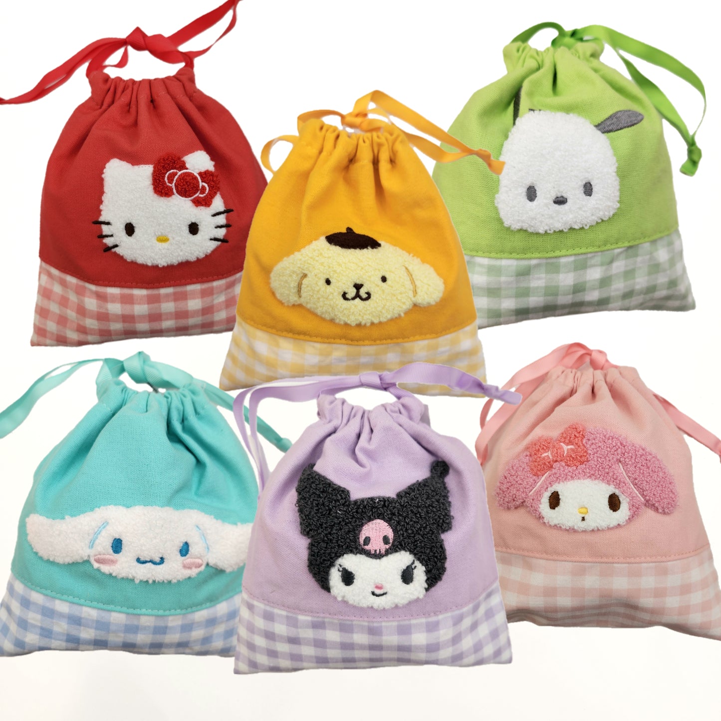 Sanrio CHENILLE GINGHAM Drawstring Bag