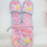 Sanrio Pink Drawstring Bag with Slippers