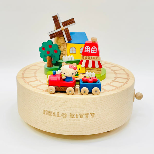 Hello Kitty Wooden Music Round & Round Music Box