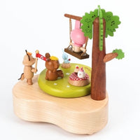 My Melody Wooden Love Plate Turn Music Box