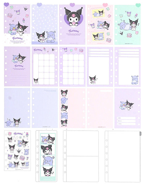 Hello Kitty Binder Index Deviders Tabs Ruler Zipper Bag Stickers Memo Pages  Set For FF Pocket Organiser RED Sanrio Japan Planner Setup Inspired by You.