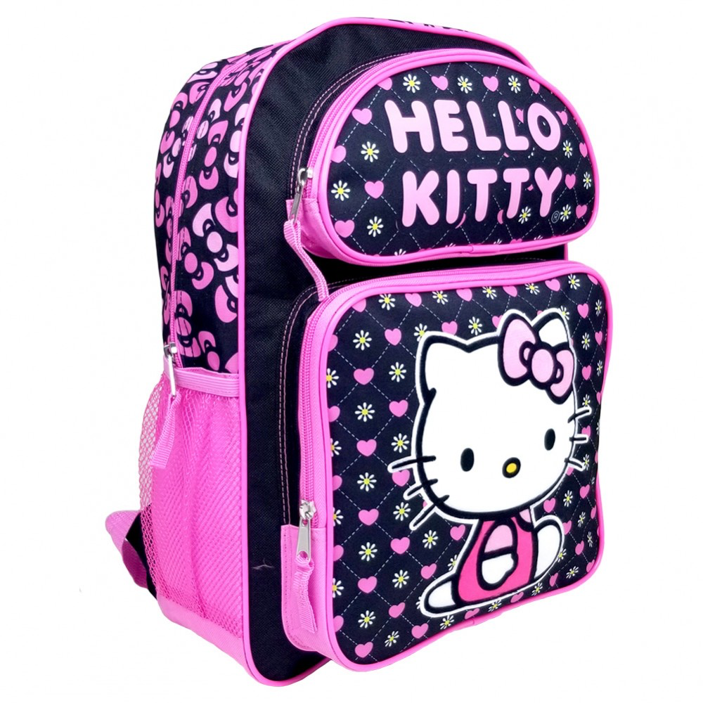 Hello Kitty Heart Black Large Backpack